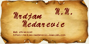 Mrđan Medarević vizit kartica